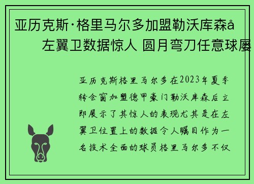 亚历克斯·格里马尔多加盟勒沃库森后左翼卫数据惊人 圆月弯刀任意球屡次救主